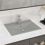 Lavabo con Foro Rubinetto Grigio Chiaro Opaco 60x46 cm Ceramica