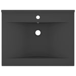 Lavabo con Foro Rubinetto Grigio Scuro Opaco 60x46 cm Ceramica