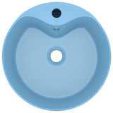 Lavandino con Troppopieno Azzurro Opaco 36x13 cm in Ceramica