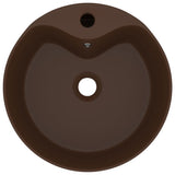 Lavandino con Troppopieno Marrone Scuro Opaco 36x13 cm Ceramica
