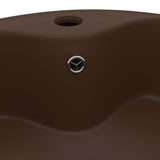 Lavandino con Troppopieno Marrone Scuro Opaco 36x13 cm Ceramica