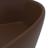 Lavandino con Troppopieno Marrone Scuro Opaco 36x13 cm Ceramica