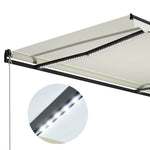 Tenda da Sole Retrattile Manuale con LED 300x250 cm Antracite