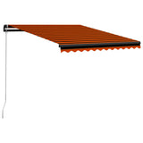 Tenda Retrattile Manuale con LED 300x250cm Arancione e Marrone