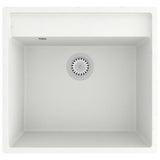 Lavello da Cucina con Foro Troppopieno Bianco in Granito