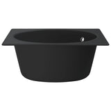 Lavello da Cucina con Foro Troppopieno Nero in Granito