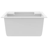 Lavello da Cucina Doppio con Foro Troppopieno Bianco in Granito