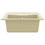 Lavello da Cucina con Foro Troppopieno Ovale Beige in Granito