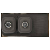 Lavello da Cucina Doppia Vasca Argento 1200x600x155 mm Acciaio