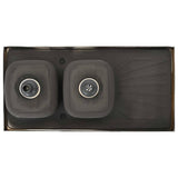 Lavello da Cucina Doppia Vasca Argento 1200x600x155 mm Acciaio