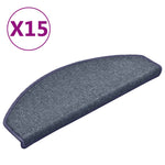 Tappetini per scale 15 pz 65x24x4 cm Grigio scuro e blu Semicircolari Grandi