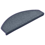 Tappetini per scale 15 pz 65x24x4 cm Grigio scuro e blu Semicircolari Grandi