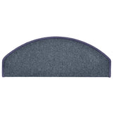Tappetini per scale 15 pz 65x24x4 cm Grigio scuro e blu Semicircolari Grandi