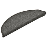 Tappetini per scale 15 pz 56x17x3 cm Grigio scuro Semicircolari