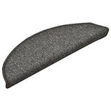 Tappetini per scale 15 pz 56x17x3 cm Grigio scuro Semicircolari