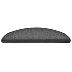 Tappetini per scale 15 pz 56x17x3 cm Grigio scuro Semicircolari