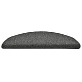 Tappetini per scale 15 pz 56x17x3 cm Grigio scuro Semicircolari