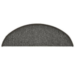 Tappetini per scale 15 pz 56x17x3 cm Grigio scuro Semicircolari