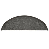 Tappetini per scale 15 pz 56x17x3 cm Grigio scuro Semicircolari