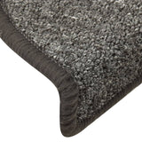 Tappetini per scale 15 pz 56x17x3 cm Grigio scuro Semicircolari