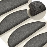 Tappetini per scale 15 pz 56x17x3 cm Grigio scuro Semicircolari