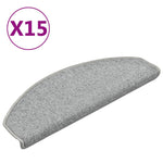 Tappetini per scale 15 pz 65x24x4 cm Grigio chiaro Semicircolari Grandi
