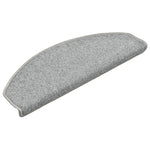 Tappetini per scale 15 pz 65x24x4 cm Grigio chiaro Semicircolari Grandi