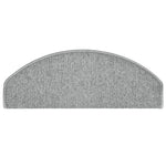 Tappetini per scale 15 pz 65x24x4 cm Grigio chiaro Semicircolari Grandi
