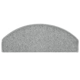 Tappetini per scale 15 pz 65x24x4 cm Grigio chiaro Semicircolari Grandi