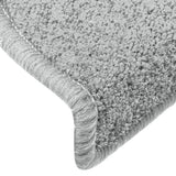 Tappetini per scale 15 pz 65x24x4 cm Grigio chiaro Semicircolari Grandi