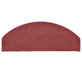 Tappetini per scale 15 pz 65x24x4 cm Bordeaux Semicircolari Grandi