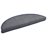 Tappetini per scale 15 pz 56x17x3 cm grigio chiaro e blu semicircolari