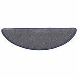 Tappetini per scale 15 pz 56x17x3 cm grigio chiaro e blu semicircolari