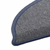 Tappetini per scale 15 pz 56x17x3 cm grigio chiaro e blu semicircolari