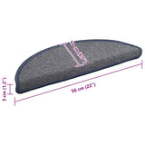 Tappetini per scale 15 pz 56x17x3 cm grigio chiaro e blu semicircolari