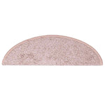 Tappetini per scale 15 pz 56x17x3 cm rosa chiaro semicircolari
