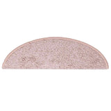 Tappetini per scale 15 pz 56x17x3 cm rosa chiaro semicircolari
