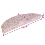 Tappetini per scale 15 pz 56x17x3 cm rosa chiaro semicircolari