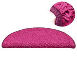 Tappetini per scale 15 pz 56x17x3 cm rosa semicircolari