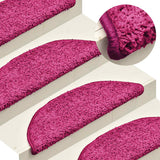 Tappetini per scale 15 pz 56x17x3 cm rosa semicircolari
