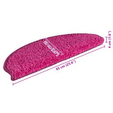 Tappetini per scale 15 pz 65x21x4 cm rosa semicircolari grandi