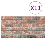Pannelli Murali 3D con Mattoni Grigio & Marrone Scuro 11 pz EPS