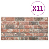 Pannelli Murali 3D con Mattoni Grigio & Marrone Scuro 11 pz EPS
