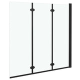 Box Doccia Pieghevole a Libro 3 Pannelli in ESG 130x138 cm Nero