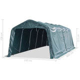 Tendone Bestiame Rimovibile PVC 550 g/m 3,3x8 m Verde Scuro