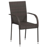 Sedie da Esterno Impilabili 6 pz in Polyrattan Marrone