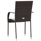 Sedie da Esterno Impilabili 6 pz in Polyrattan Marrone