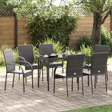 Sedie da Esterno Impilabili 6 pz in Polyrattan Marrone