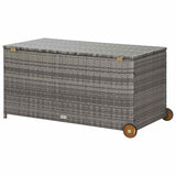 Contenitore da Giardino Grigio Chiaro 120x65x61 cm Polyrattan