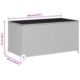 Contenitore da Giardino Grigio Chiaro 120x65x61 cm Polyrattan